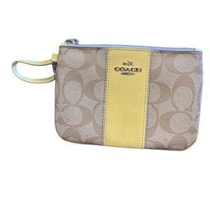 Coach Tan and Yellow Wristlet